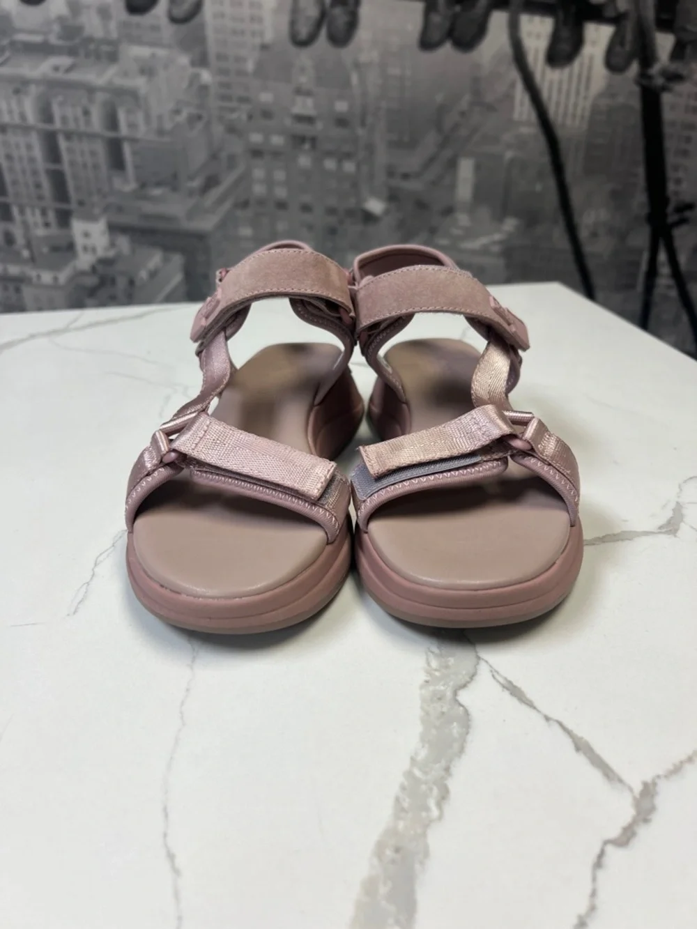 HOFF Ibiza Blush Pink Sport Sandals Size 7.5 EU 38Velcro Strap Comfort Platform